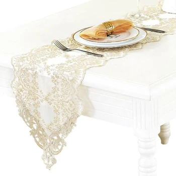

Embroidered Table flag Lace Crochet Runners Tablecloth Wedding Banquet