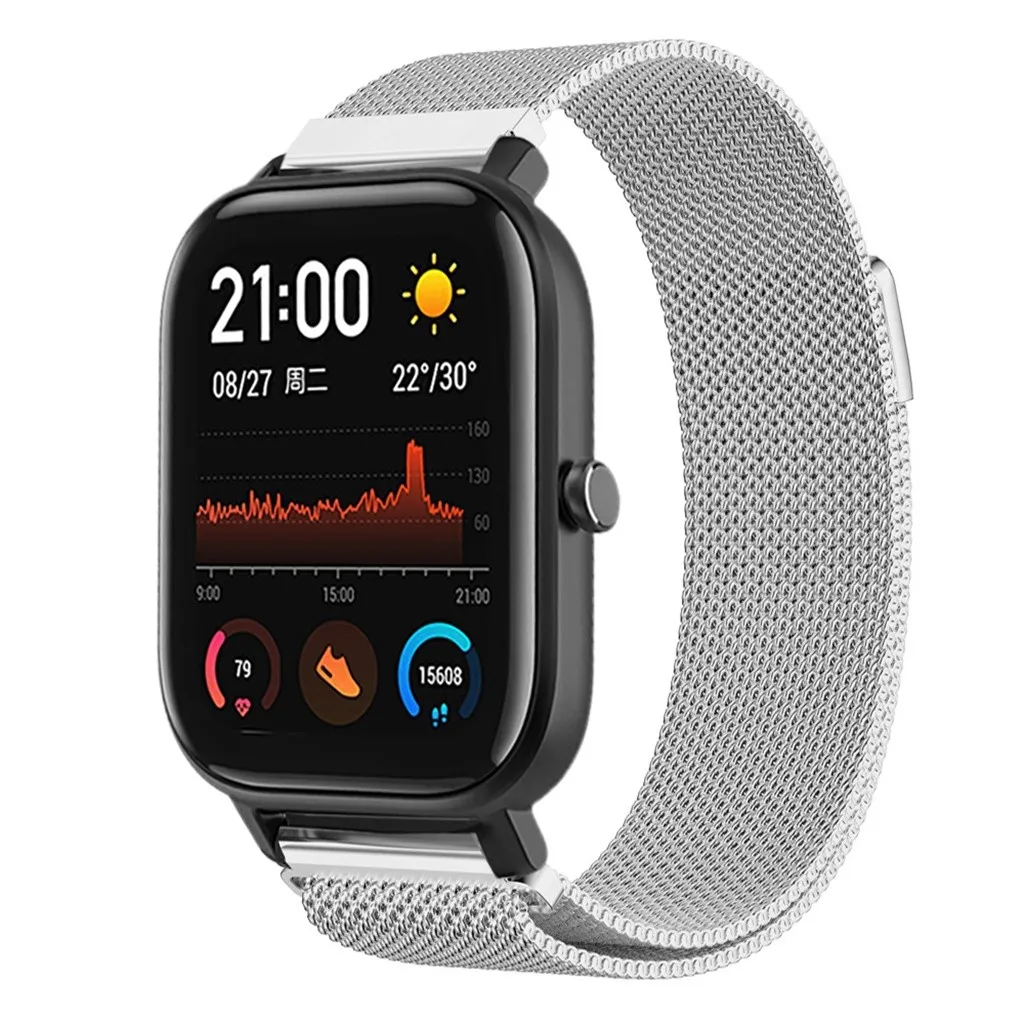Миланские часы из нержавеющей стали, ремешок, браслет для Xiaomi Huami Amazfit GTS, умные часы, спортивные часы, браслет