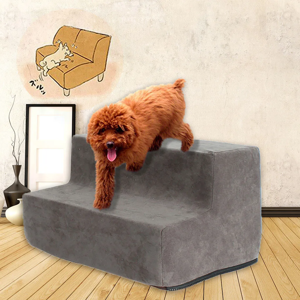 Dog Bed Mascotas New Pet Stair Microfiber Cover Non-slip Bottom Pet Bed Cat Dog Ramp 2 Steps Cama Para Cachorro Pets Dog House