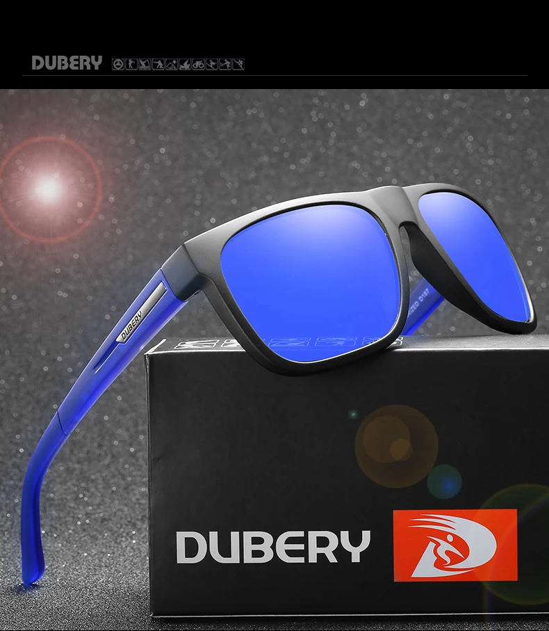 DUBERY, поляризационные Модные солнцезащитные очки, мужские очки, мужские солнцезащитные очки для мужчин, фирменный дизайн, Oculos Gafas De Sol Blinkers
