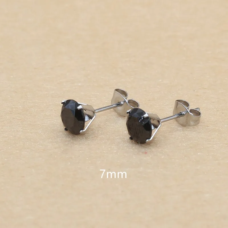 Mini-Ohrstecker aus Edelstahl 316 L, 2 mm, schwarze AAA-Zirkone, von 3 mm bis 8 mm, echt vergoldet, kein leichtes Verblassen, allergiefrei – Detail 16