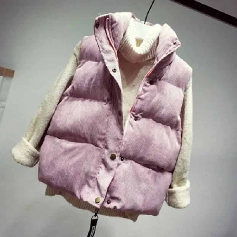Женский хлопковый короткий жилет, пальто, теплая Толстая куртка без рукавов, повседневные женские зимние вельветовые жилеты размера плюс