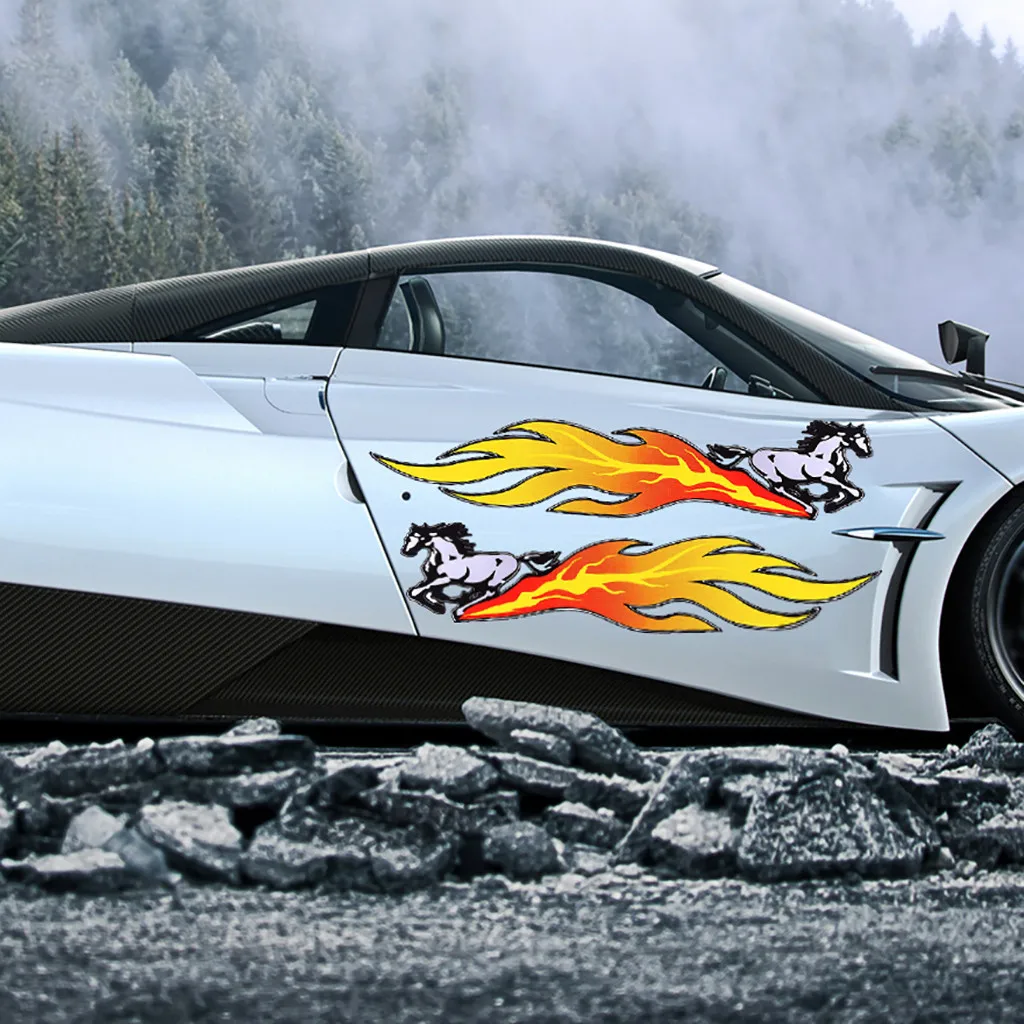 

2019 Popular Sticker Funny Personality Car Sticker Auto Decoration Vinyl Sticker 3D Wild Horses Stickers