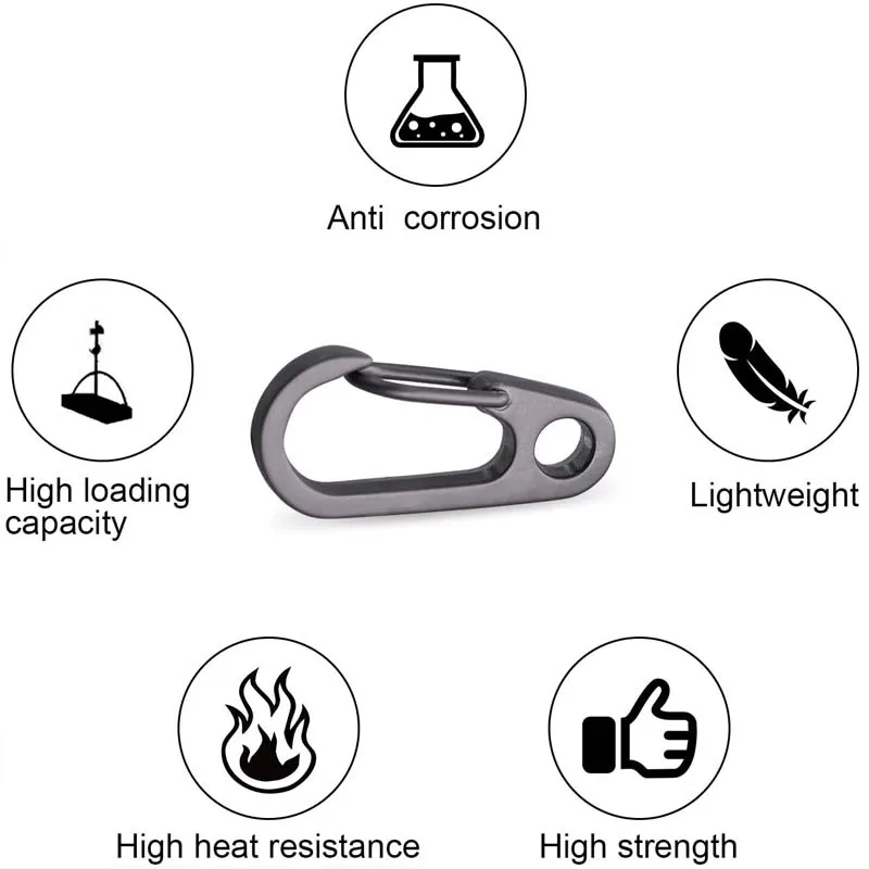 Carabiner X5 Key Ring Small D-ring Clip Snap Spring Clasp Hook - Foto 9