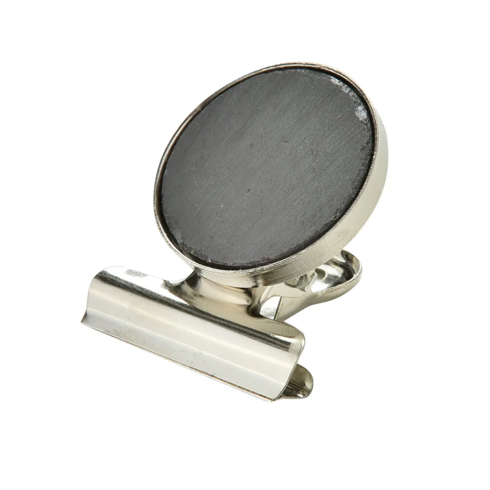Magnetic Clip Magnet Memo Note Message Holder Silver Metal Clamp Multifunctional Creative Paper Office Clips 5pcs 3cm