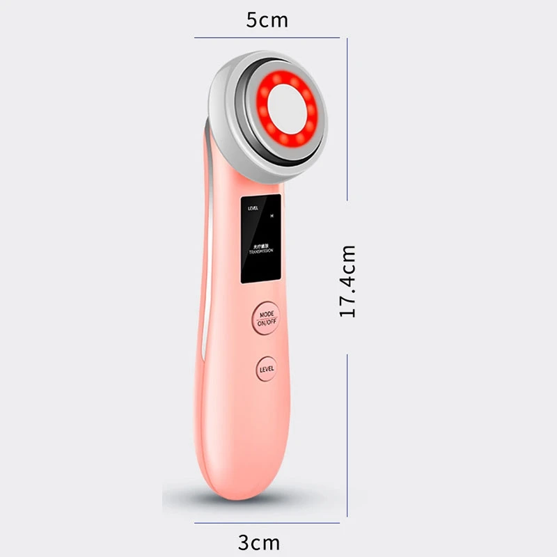 HOT！-Facial Rf Radio Frequency LED Red Light Therapy EMS Lifting Ultrasonic Vibration Massage Thin Face Remove Freckles Pore Cle