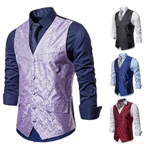 Весна и осень стиль мужской повседневный деловой однобортный жилет с принтом пальто