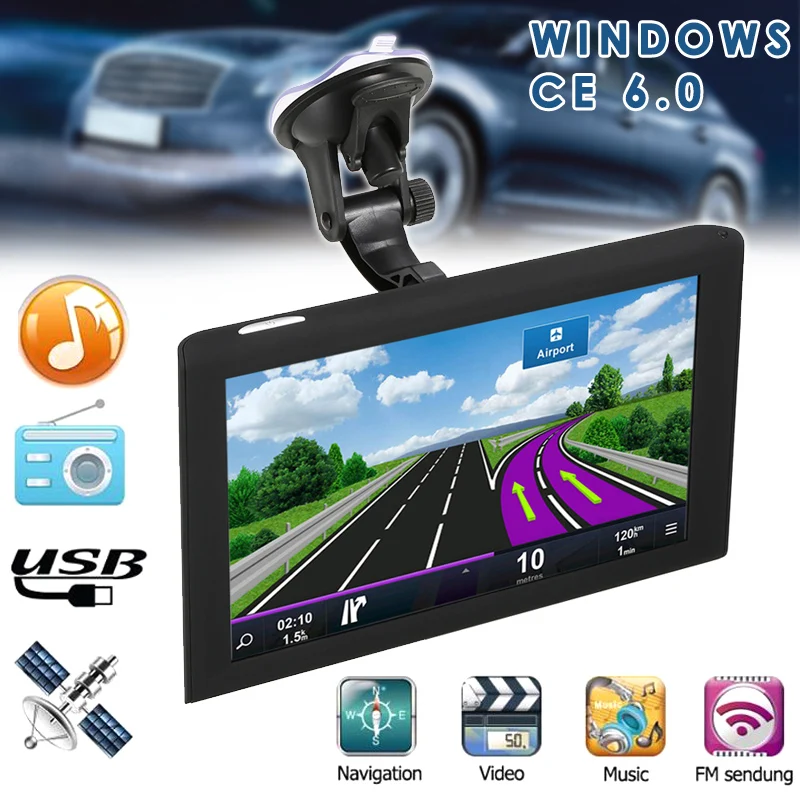 

Wholesale Car GPS Navigator 9 Inch FM Radio 256MB 8GB HD Touching Screen Voice Reminds V6