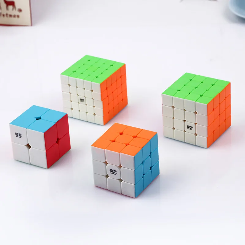 QIYI warrior 2x2x2 cubo magico 3x3x3 магический скоростной куб без наклеек 4x4x4 профессиональная головоломка 5x5x5 cubo magico комплект игрушек для детей