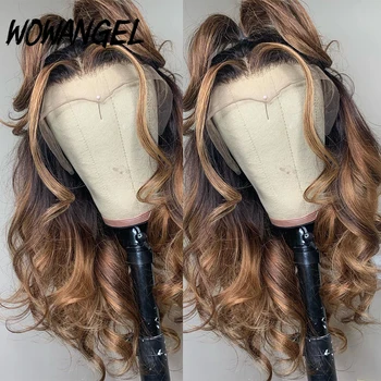 

Wowangel 13x4 Honey Blond Ombre Color Highlight 150% Lace Front Human Hair Wigs for Women Remy Brazilian Invisible Pre Plucked
