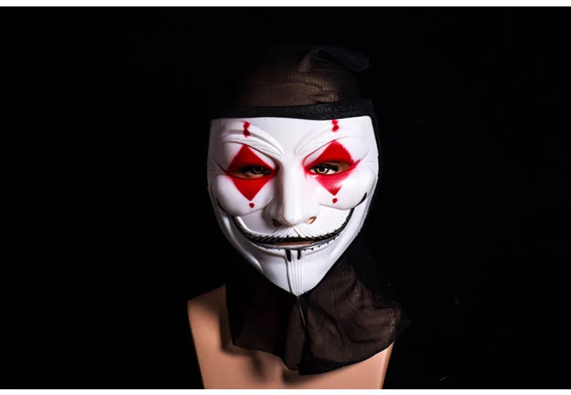 V for Vendetta ужасная маска маскарадная страшная пластиковая маска для хеллоуина реквизит для выступлений модные аксессуары для празднования Хеллоуина