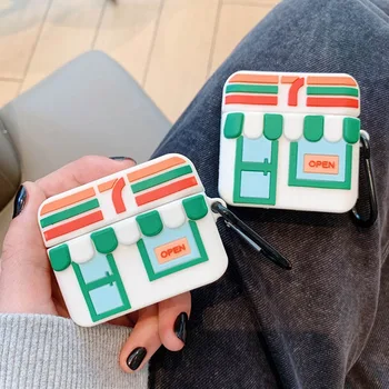 

Cartoon Cute Convenience Store For Airpods Pro Case Stereo Wireless Bluetooth Headset Set For Airpods 3 Soft Case Charging Box