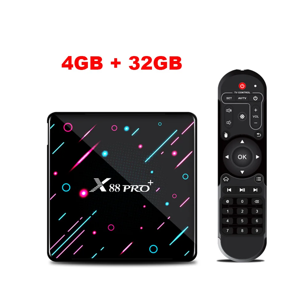 4GB32GB X88 PRO Plus Android Tv Box RK3368 8 Восьмиядерный Android 9,0 4K(3840x2160 пикселей) H.26 SetTop Box 4 ГБ DDR3 32GB128GB медиаплеер - Цвет: 4GB32GB