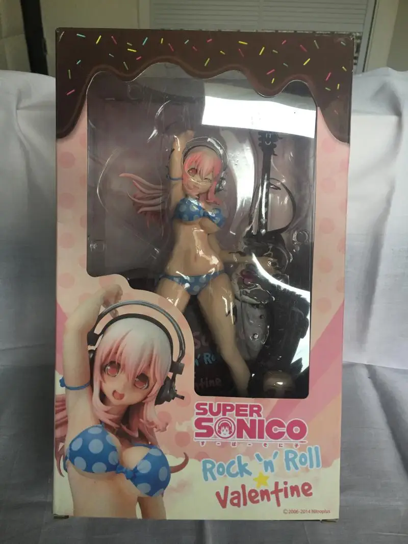 25 см аниме фигурка Супер Sonico шоколад и гитара бикини девушка Ver 1/7 Масштаб ПВХ подарок на день Святого Валентина Косплей детская игрушка