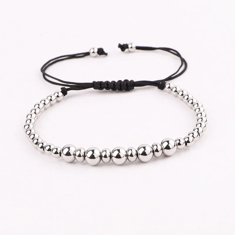 High Quality New Fashion Jewelry Stainless Steel Beads Friendship Macrame Bracelet Women Men - Image 3