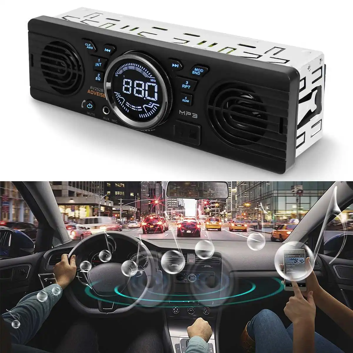 Автомобильный bluetooth MP3-плеер автомобильный ЖК-дисплей 12 в радио MP3-плеер Стерео Аудио USB TF AUX FM высокая точность водонепроницаемый двойной динамик