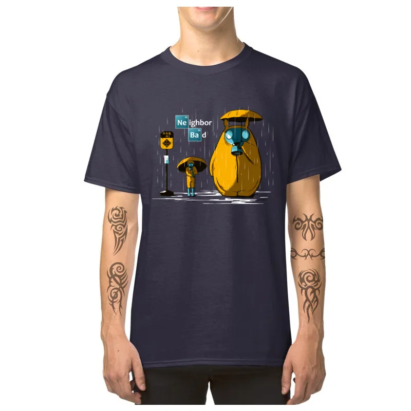 Graphic Men Tops Shirts Breaking_Neighbour_3640 Printing T-Shirt All Cotton Short Sleeve Normal T Shirts Crewneck Breaking_Neighbour_3640 navy