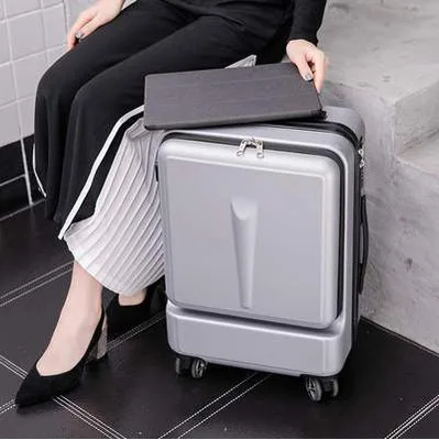 Silver 2" 24" дюймов женский багаж на колёсиках дорожный костюм чехол Чехол с сумкой для ноутбука, Мужская универсальная колесная тележка PC Box - Цвет: Silver