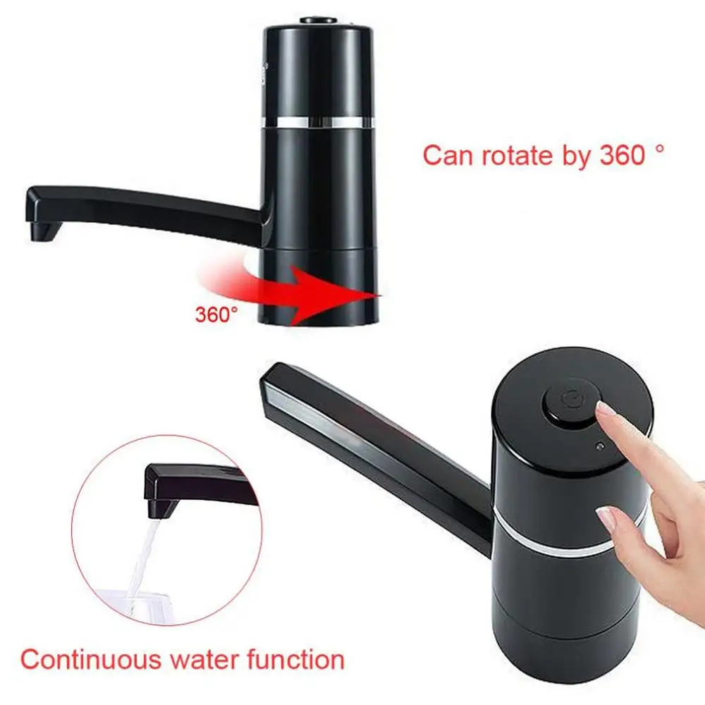USB wireless charging barrel water electric pump black
