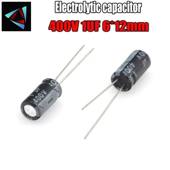 

18PCS Higt quality 400V 1UF 6-12mm 1UF 400V 6*12 Electrolytic capacitor