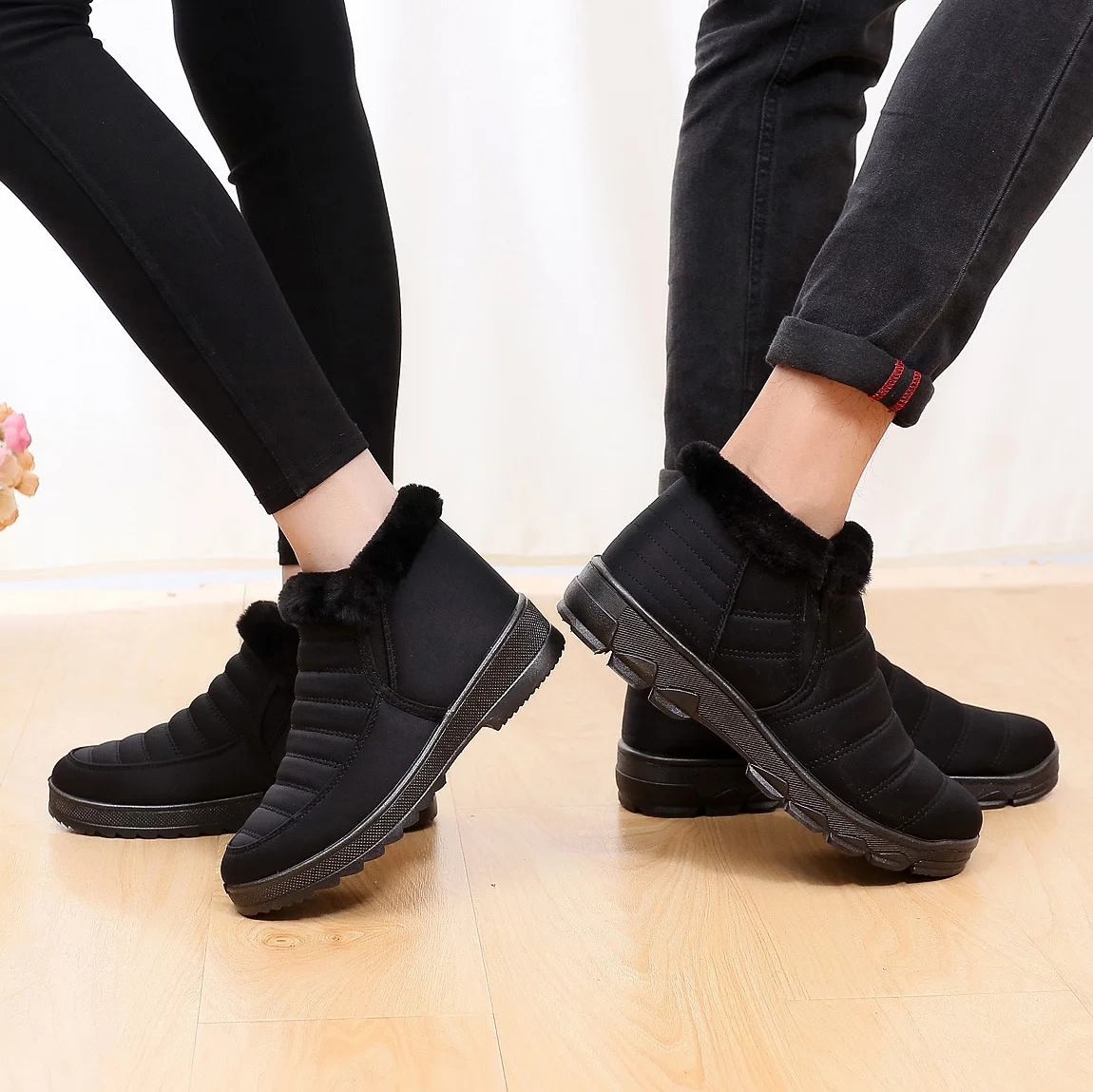 Мужские зимние ботинки 2019 мужские плюшевые теплые из хлопка для людей среднего и