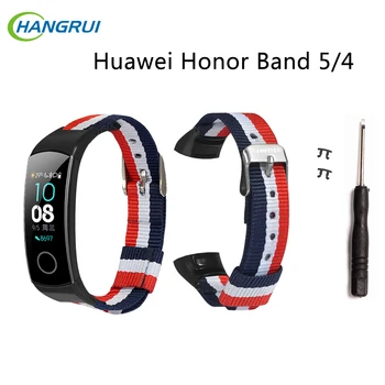

For Huawei Honor Band 5 Wristband Canvas Strap Replacement Smartband Belt For Honor Band 4 5 NFC Fitness Bracelet Sport Strap