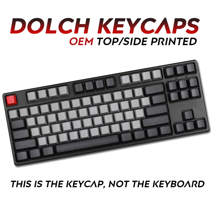 87 клавиш PBT колпачок для черный серый смешанный толстый профиль Dolch OEM
