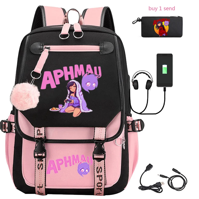 

Рюкзак для путешествий с USB-портом Aphmau, школьный портфель для студентов, подарочная сумка