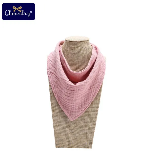 Pink Let's Make Baby Bib Cotton Accessories Newborn Wholesale 1pc Solid Color Snap Button Soft Triangle Towel Baby Feeding Drool Bibs - Цвет: Pink