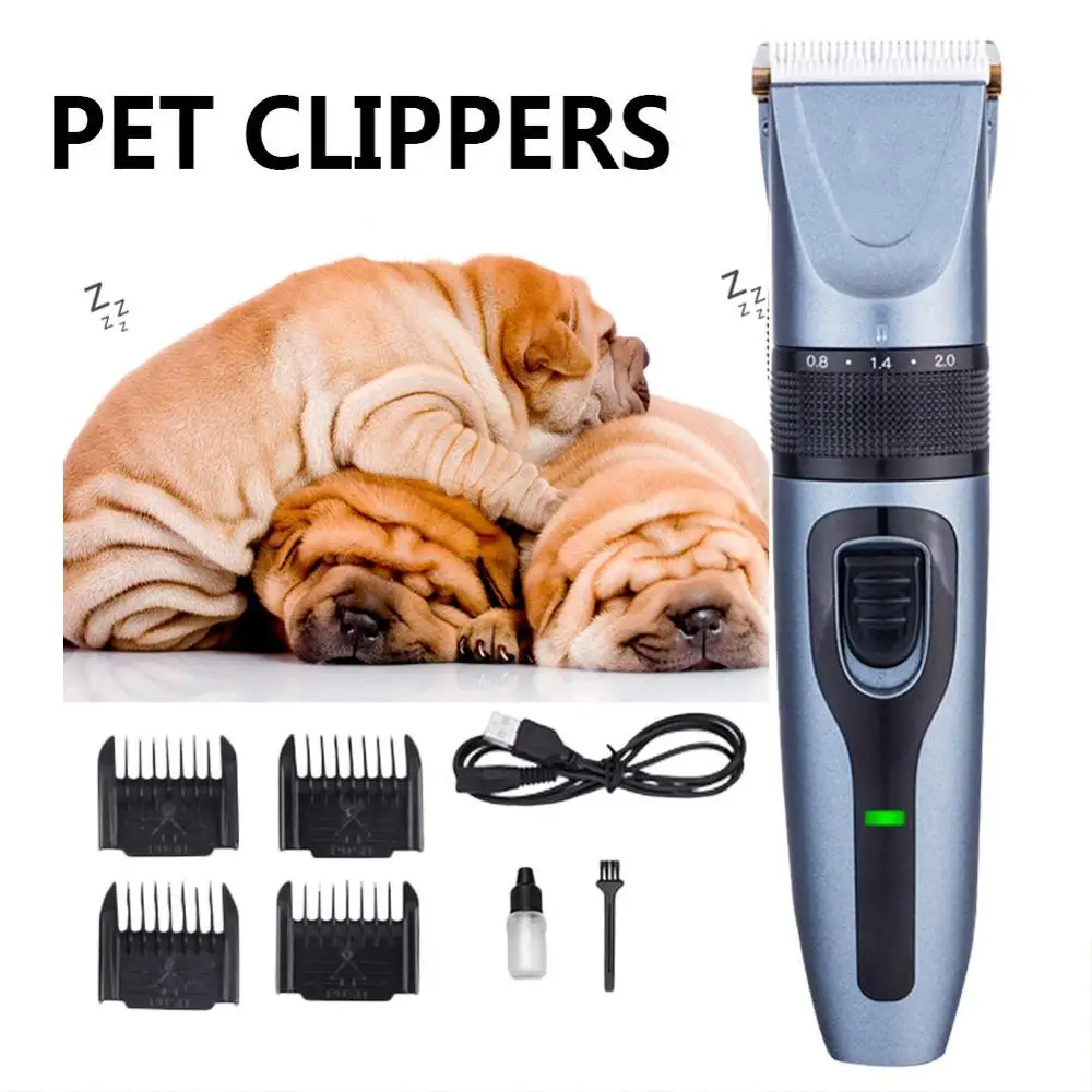 

Pet Hair Trimmer Low-noise Cat Rechargeable Professional Dog Grooming Clipper Kit Thick Fur Hair cutter Machine Shaver