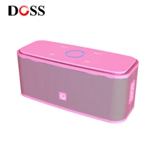 DOSS SoundBox Touch розовый bluetooth-динамик 2*6 Вт переносные беспроводные колонки стерео звуковая коробка с басами и встроенным микрофоном для подарка
