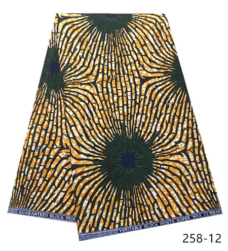 Новое поступление Анкара африканская печатная восковая ткань полиэстер новая ткань Высокое качество шитье для вечернего платья 258 - Цвет: 258-12