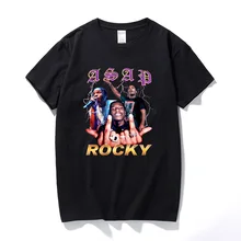 Рок Asap Rocky Мужская футболка Новая летняя хип-хоп рубашка Camisetas Hombre уличная хлопок высокого качества футболка с короткими рукавами