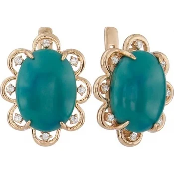 

Aloris earrings with turquoise and cubic zirconia in red gold