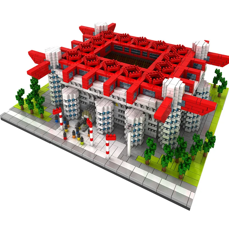Модный строительный блок, набор игрушек, футбольный стадион, поле, тренажерный зал, модель кирпича, архитектура, Испания, Англия, футбольный