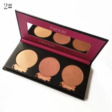 2 Хайлайтер набор бронзаторов светящийся набор минеральная пудра Mary Betty Cindy Lou Manizer 3 цвета подчеркивание контура макияж - Цвет: 2