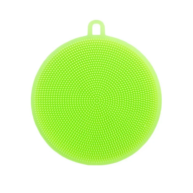 Green Многофункциональная силиконовая круглая щетка для мытье овощей и фруктов, чистящий посудомоечный прибор, товары для дома - Цвет: Green