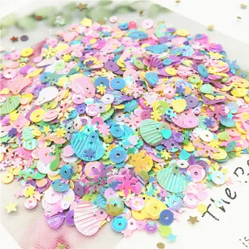 

Mix Macaroon Color Glitter Nail Sequin Star Heart Shell Snowflake Paillettes 3-6mm Round Sequins DIY Manicure Nail Art Decor 10g