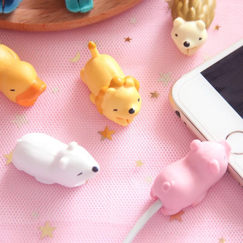 36 шт животное кабель укуса USB зарядное устройство Мультфильм укусов протектор