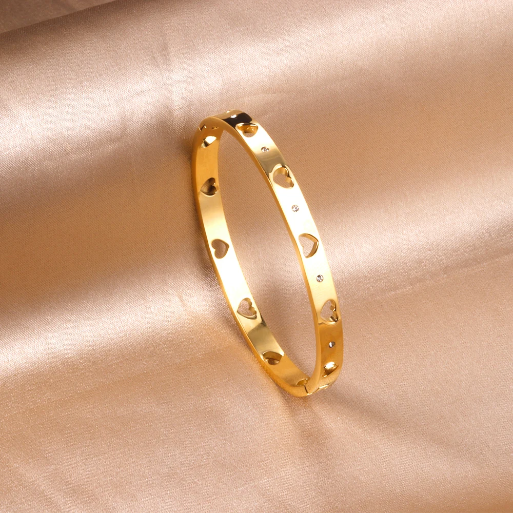 Tewiky Bracciale a forma di croce da donna, placcato oro 14 carati