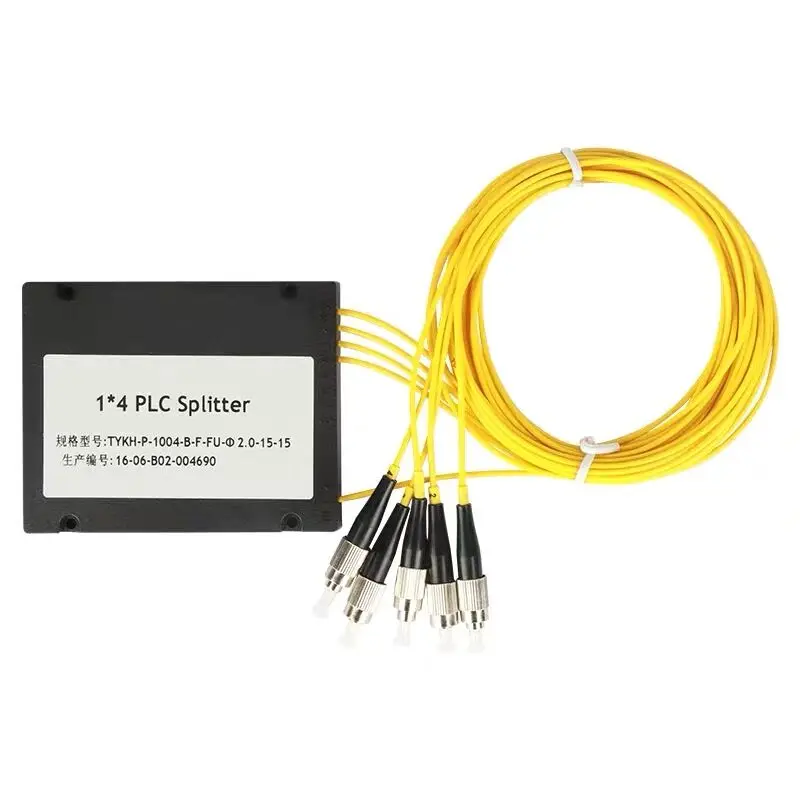Modo com fc Caixa de Divisor Fibra Óptica Divisor Único Conector Ftth sc Abs Óptico Frete Grátis fc - Upc 1x4 Plc 4 único modo com fc upc conector ftth