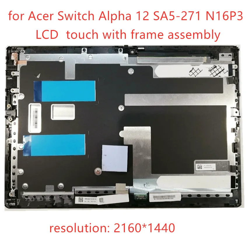 

Genuine New 12" LCD Display For Acer Switch Alpha 12 SA5-271 lcd Touch Screen Digitizer Assembly Replacement N16P3 with frame