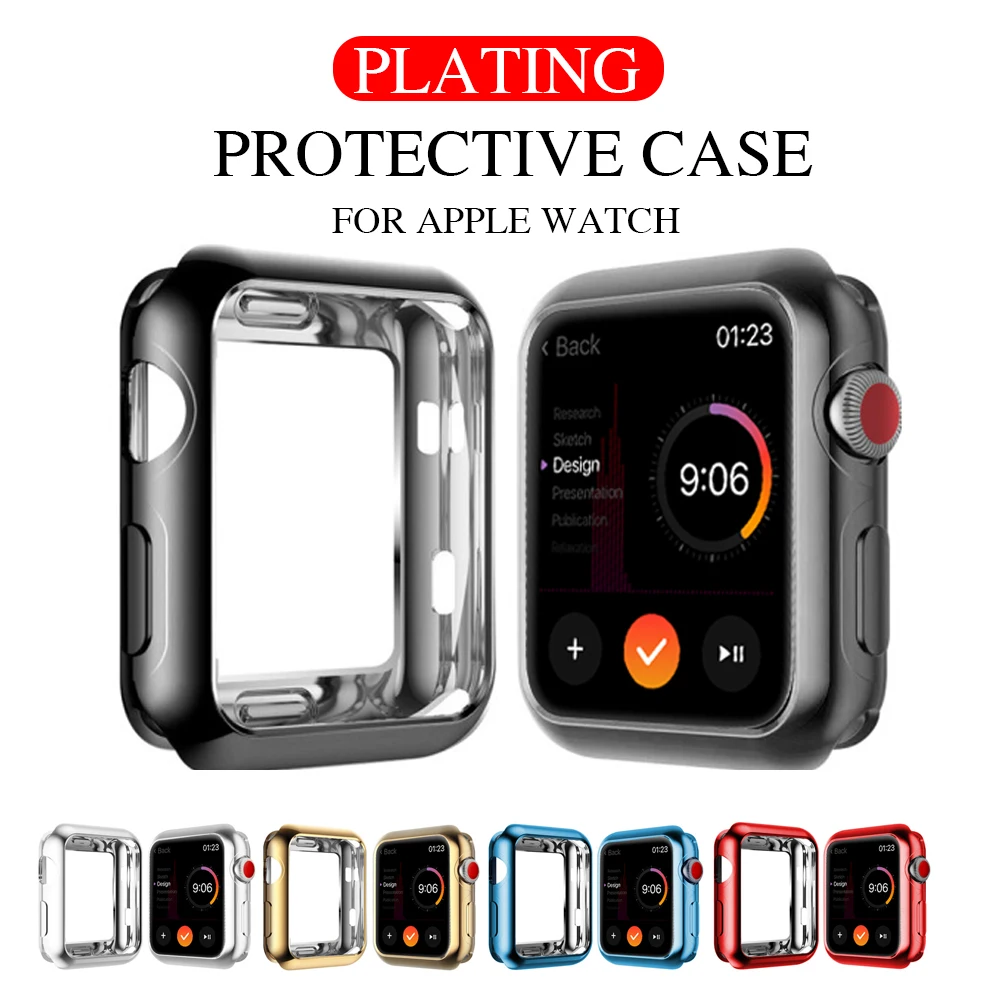 

360 Slim Watch Cover for Apple Watch Case series 5 4 3 2 1 42MM 38MM Soft Clear TPU Screen Protector 44MM 40MM Accessories