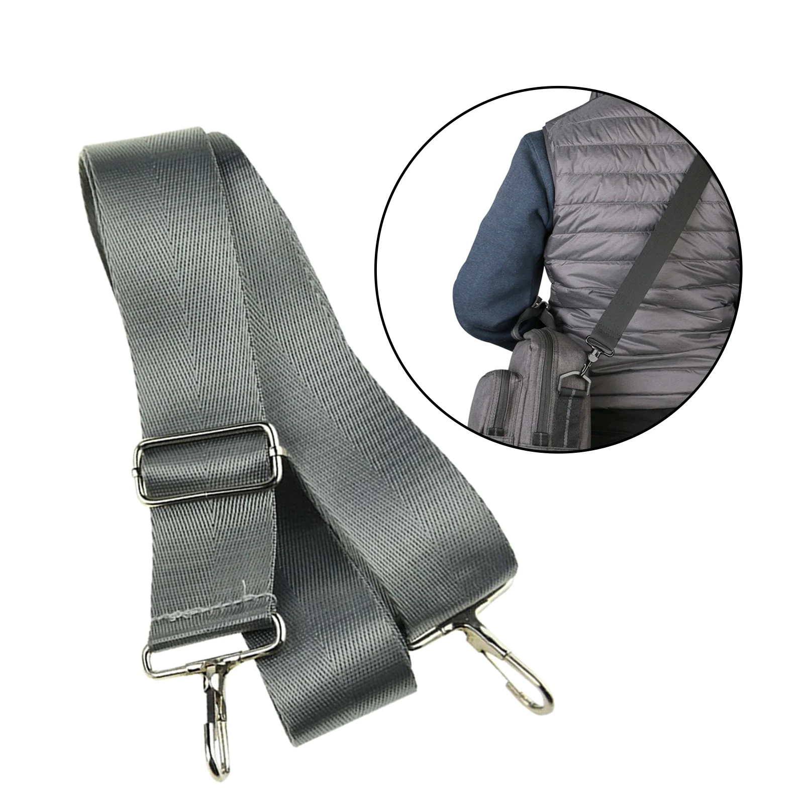 Universal Briefcase Nylon Laptop Shoulder Strap 150cm Adjustable Replacement Buckle Closure