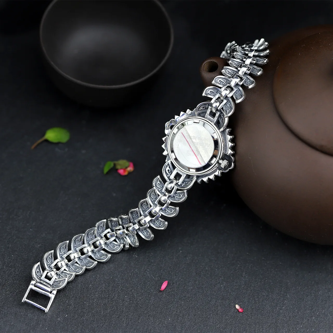 925 Sterling Thai Silver Geometric Bracelet Watch For Women Trendy Vintage Japan Movement Quartz Watch Bracelets Fine Jewelry