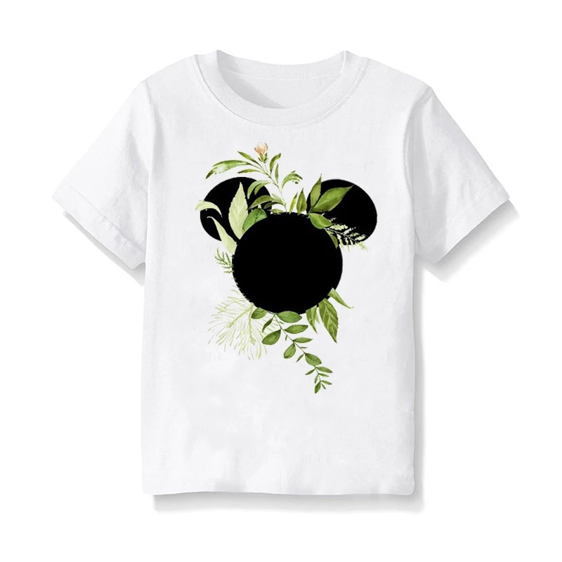 Summer Kids Children Boys Girls Loose Casual Short Sleeve Print Variety Fashion Cartoon Clothes Tops Kids Baby White T-shirt - Цвет: 5