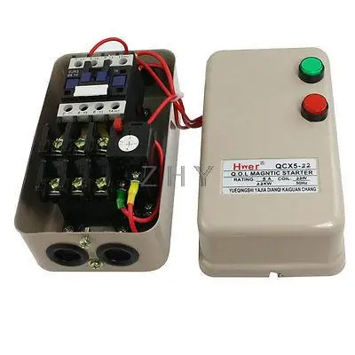 AC 220V 3,2-5A 3HP сети переменного тока три 3 фазы регулируемый Магнитный стартер Управление