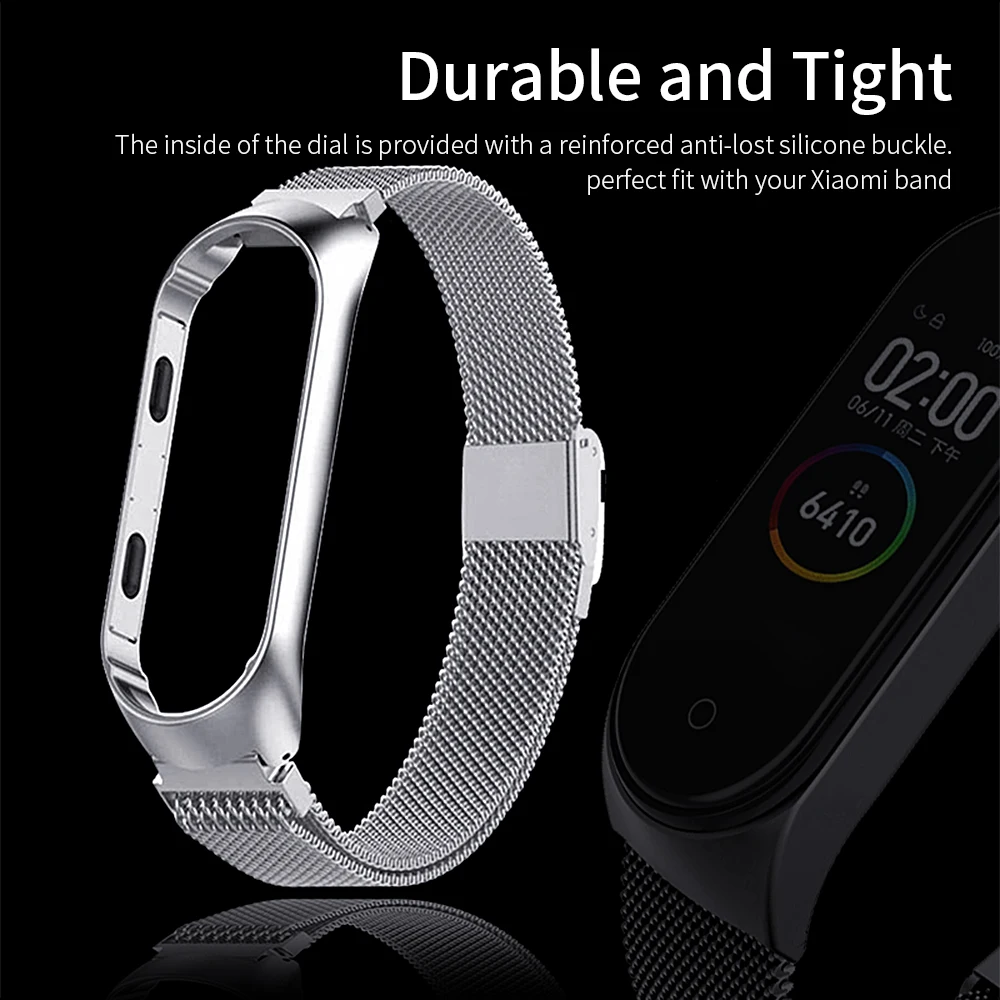 Ремешок Essager для Xiaomi Mi Band 3 4 MiBand металлический браслет из нержавеющей стали Смарт