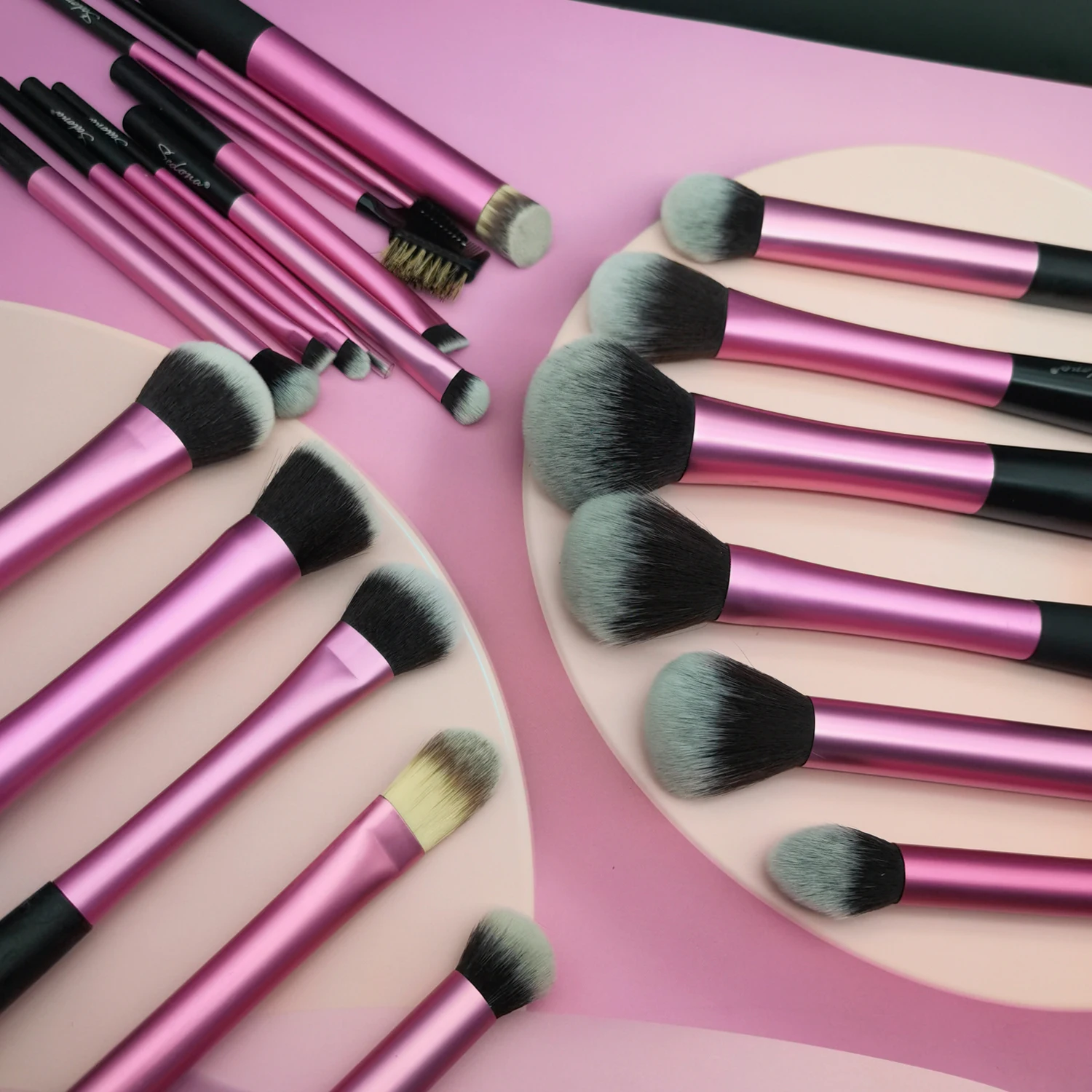 Sedona Makeup Pro Pink Brush Set Powder Blending Eyeliner Eyelash Eyebrow Make up Beauty Cosmetics Brushes -