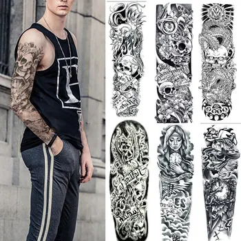 

2019 Temporary Tattoo Waterproof Large Arm Body Art Tattoos Sticker Sleeve